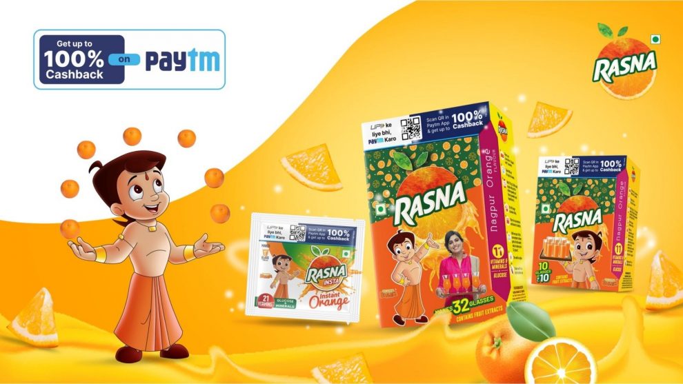 Rasna partners with Paytm to offer upto 100% cashback on its multiple packs; launches Rasna Bilkul Free campaign