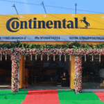 Continental Tires CPD showroom in Tirupati with tyre display, service bay, alignment area, and Super Tyres team welcoming visitors