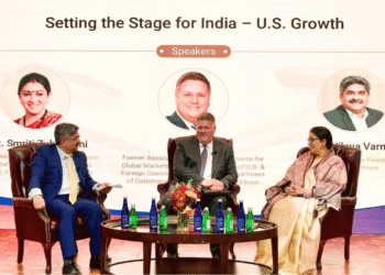 India–US roundtable in New York hosted by Consulate General of India, with Smriti Irani, Nilaya Varma, Primus Partners and Meridian International leaders in dialogue on innovation, defense and talent exchange