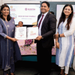 Students at VDS Public School during the MoU event between Ujaas and Evonik India, promoting menstrual health awareness in Mumbai schools.