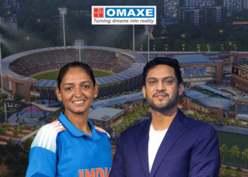 Harmanpreet Kaur with Omaxe leadership during her appointment as Brand Ambassador, symbolising India’s push for integrated sports infrastructure and real estate-led community development
