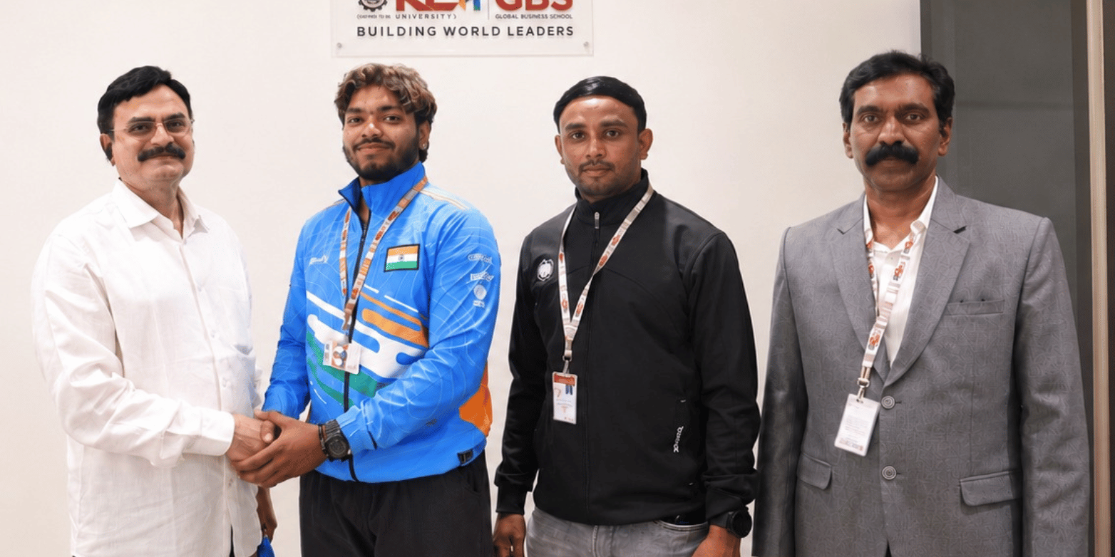 KLH Global Business School students shine in badminton athletics and pistol shooting
