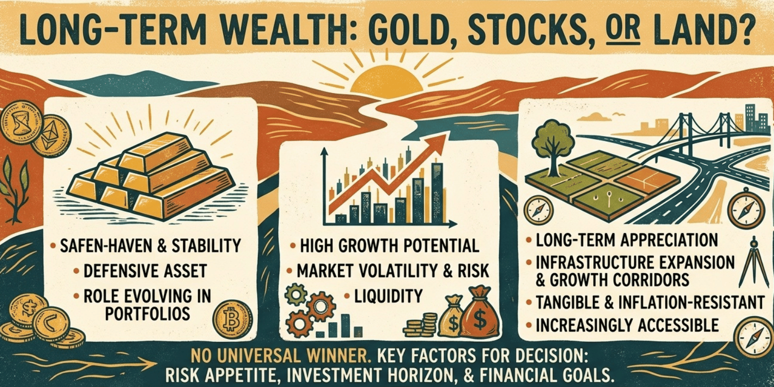 ORA Land, NAREDCO Maharashtra and The Mandate House weigh gold, stocks and land debate