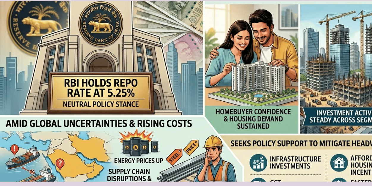 NAREDCO Maharashtra, The Guardians Real Estate Advisory, DGS Group, Superb Realty, Transcon Developers, Ariha Group and The Mandate House react to RBI rate stability