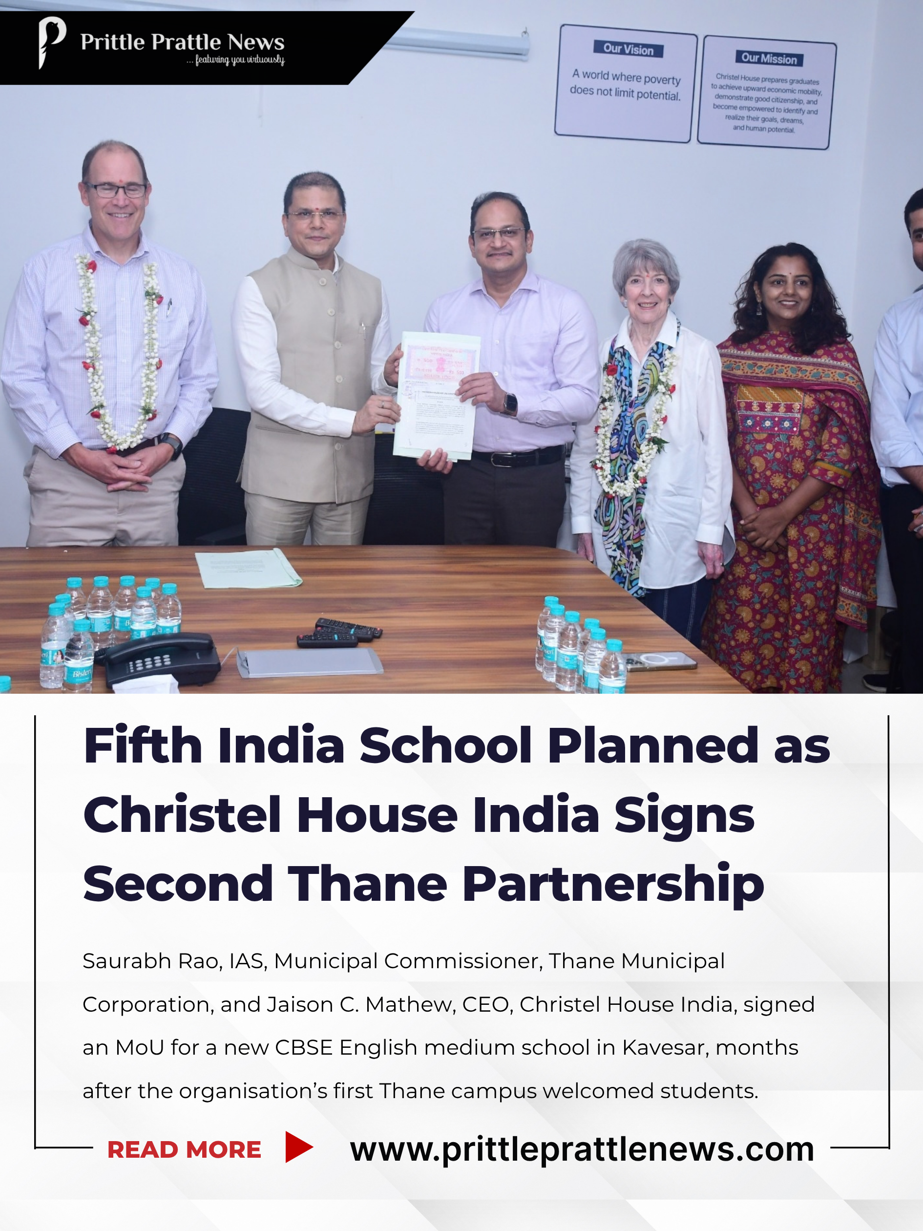 Fifth India School Planned as Christel House India Signs Second Thane Partnership